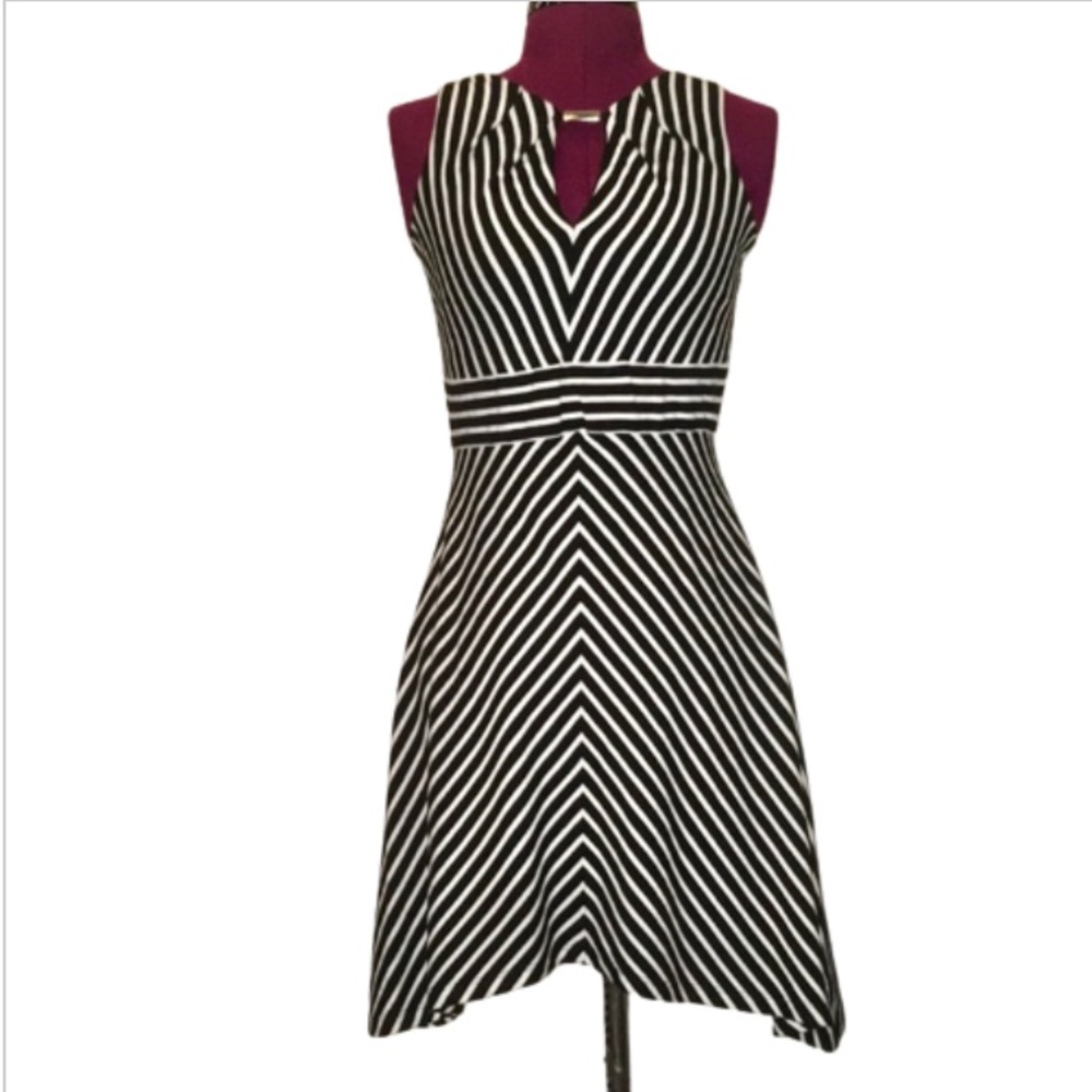 WHBM Shark Bite Hem Fit And Flare Dress